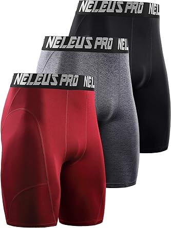 NELEUS Men's 3 Pack Running Compression Shorts With Pockets,Valentine's Day  Gifts